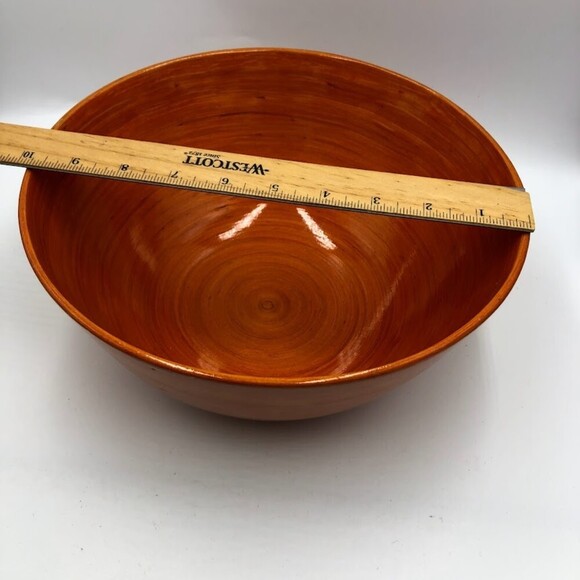 Vintage MCM Salad Bowl Set Orange Swirl Dinnerware 5 Pieces Collectible - Picture 10 of 11